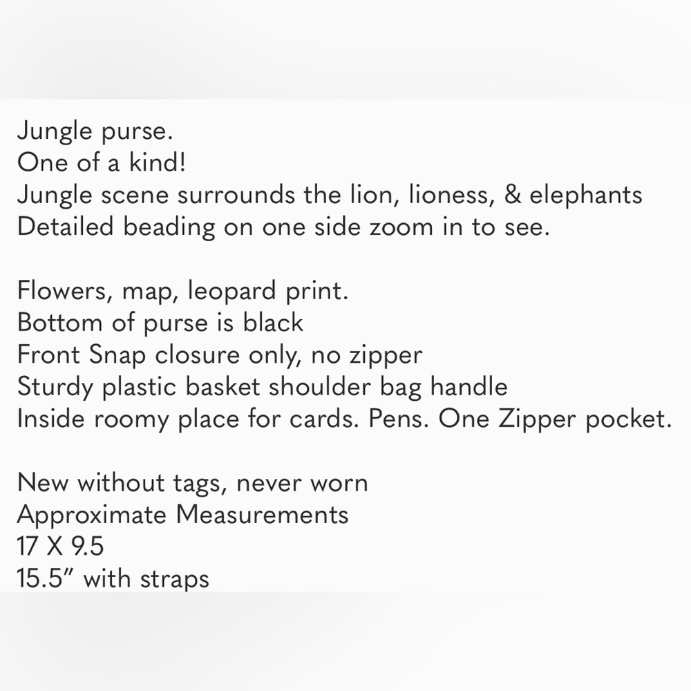 Lion, Elephant Jungle purse - Picture 15 of 15